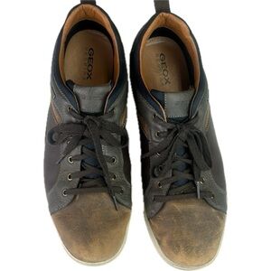 Italian Geox Respira Men’s Leather Amphibiox Waterproof Sneakers Size 12